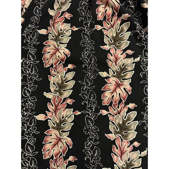 Hawaiian Original Women's M Black Dress Floral Short Sleeves Hawaii MuuMuu - Picture 6 of 6